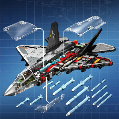 Transparent J-35 Tactical Jet 1322Pcs - RBrickstem®