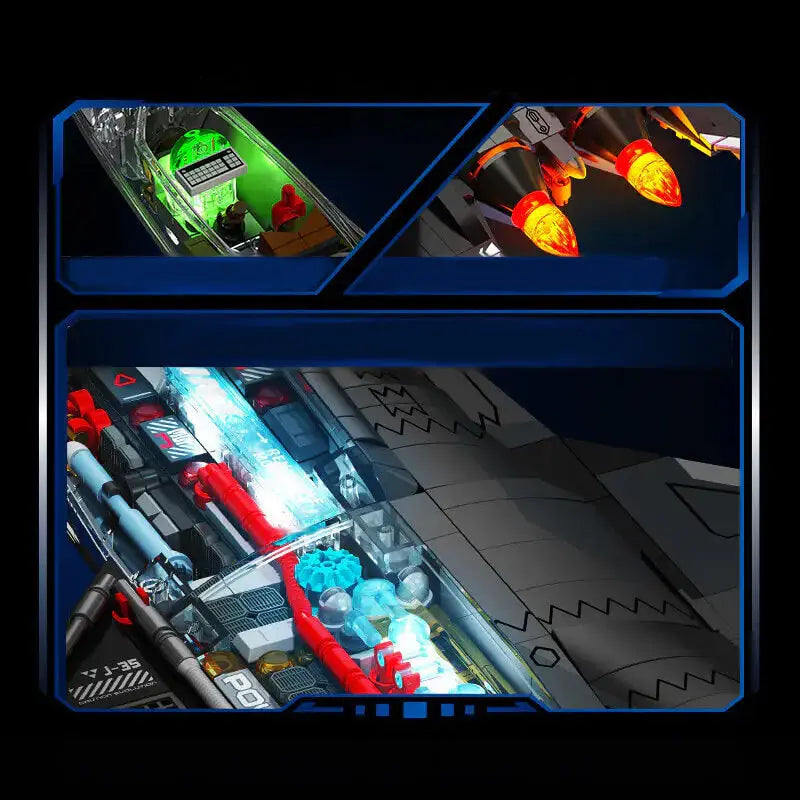 Transparent J-35 Tactical Jet 1322Pcs - RBrickstem®