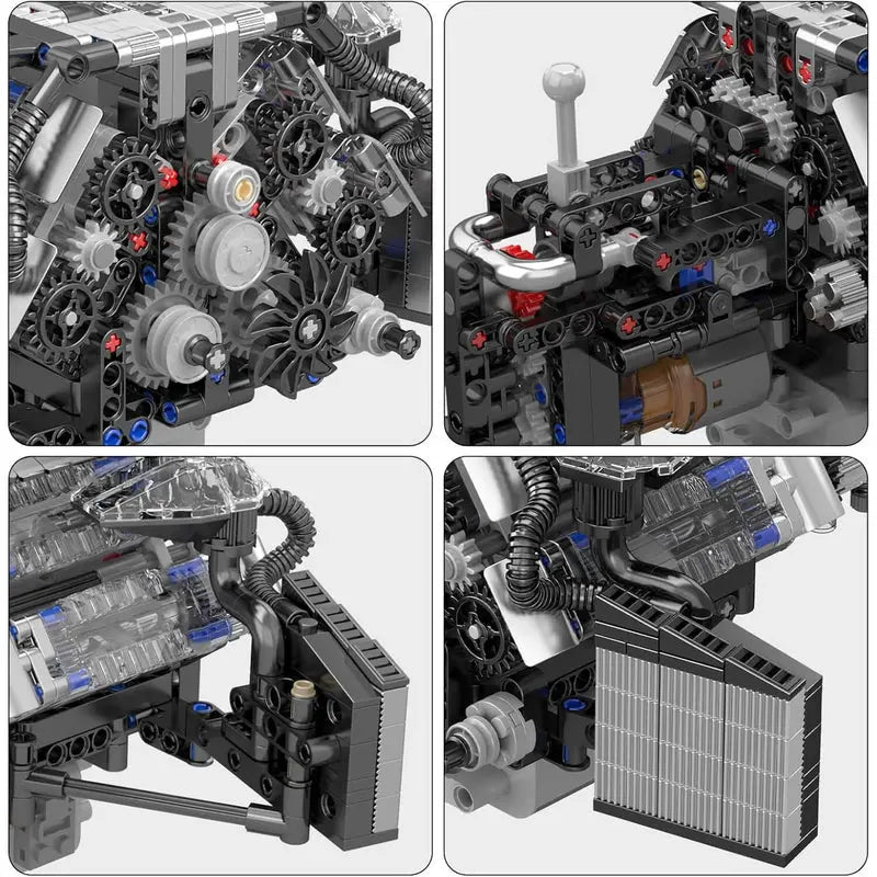 Twin Turbo W12 German Engine 870pcs - RBrickstem®