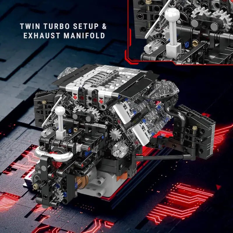 Twin Turbo W12 German Engine 870pcs - RBrickstem®
