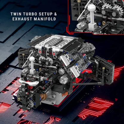 Twin Turbo W12 German Engine 870pcs - RBrickstem®