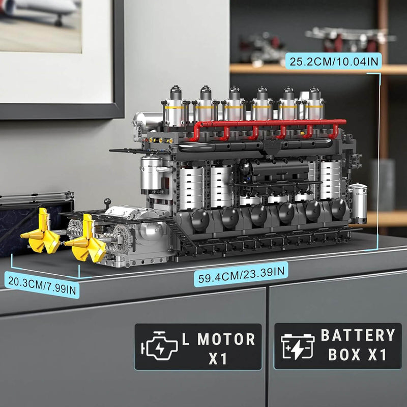 Dual Propeller Marine Diesel Engine 3221Pcs - RBrickstem®