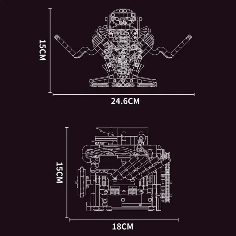 Motorised Hot Rod V8 664pcs - RBrickstem®