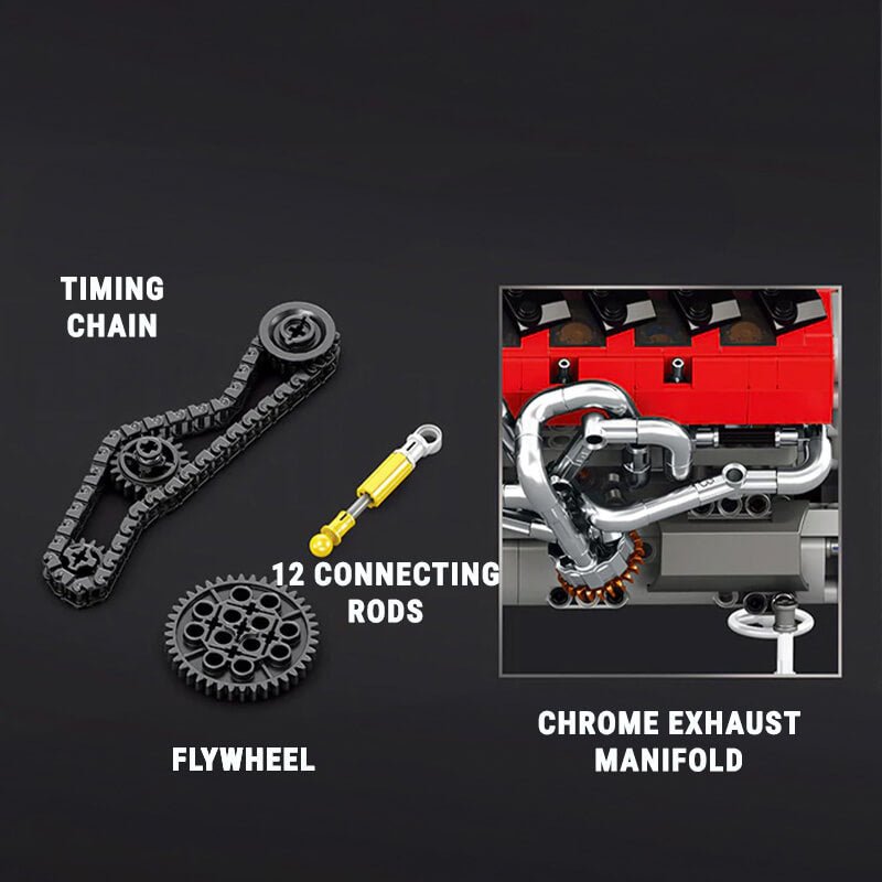 Legendary Prancing Horse V12 Engine 1239Pcs - RBrickstem®