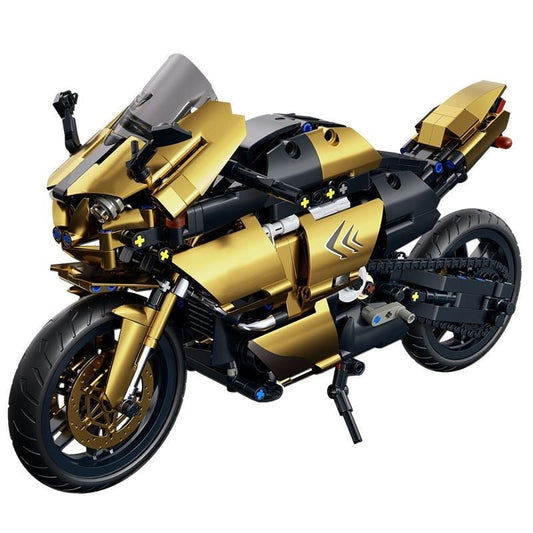 Metallic Gold Sports Bike 544PCS 1:8 Scale - RBrickstem®