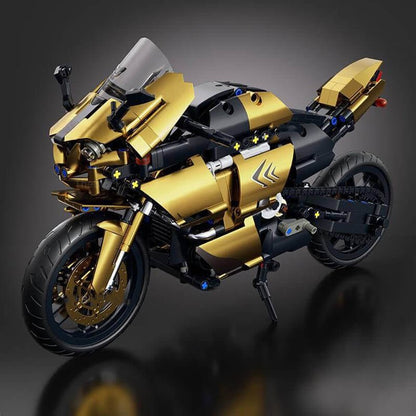 Metallic Gold Sports Bike 544PCS 1:8 Scale - RBrickstem®