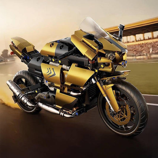 Metallic Gold Sports Bike 544PCS 1:8 Scale - RBrickstem®