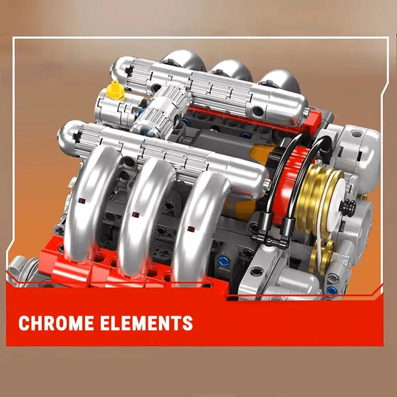 Motorised Flat 6 Engine 608pcs - RBrickstem®