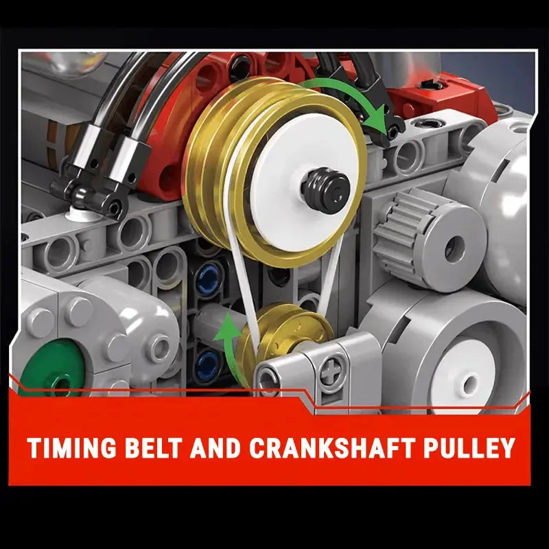 Motorised Flat 6 Engine 608pcs - RBrickstem®