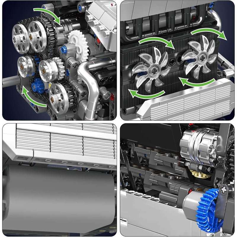 Motorised Inline 6 Bavarian Engine 743Pcs