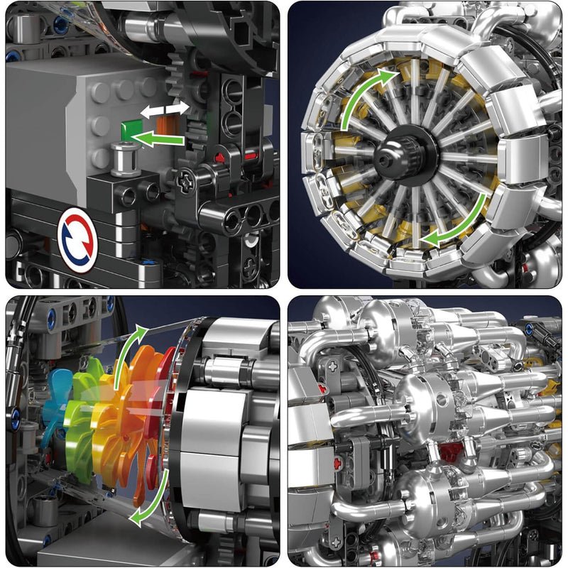 Motorised Turbofan Engine 1213PCS - RBrickstem®