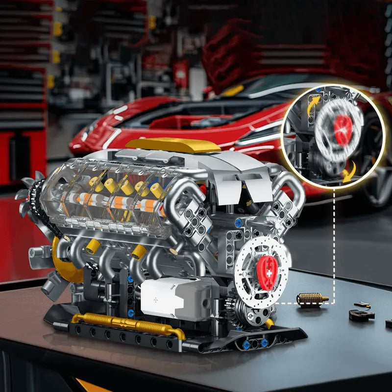 Motorised V8 Engine 691pcs - RBrickstem®