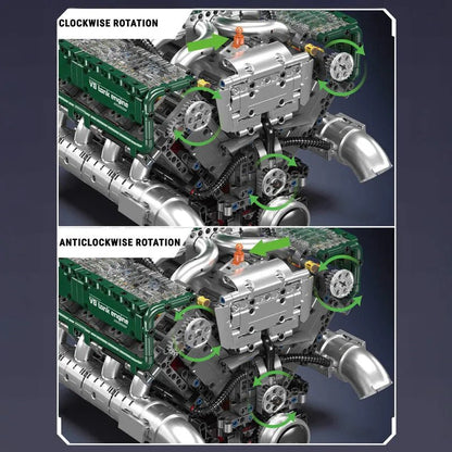 Motorised V8 Tank Engine 2249pcs - RBrickstem®