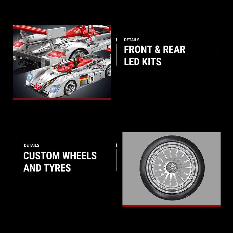 Audi R8 LMP 2000 RC Car 2425pcs - RBrickstem®