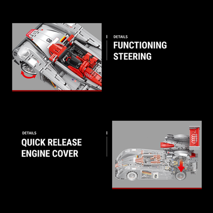 Audi R8 LMP 2000 RC Car 2425pcs - RBrickstem®