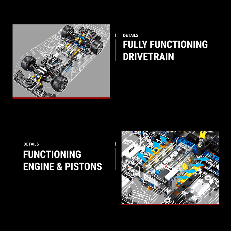 Audi R8 LMP 2000 RC Car 2425pcs - RBrickstem®