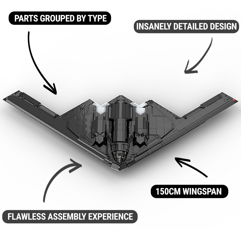 The Ultimate 150cm B-2 Stealth Bomber 6808pcs mySite