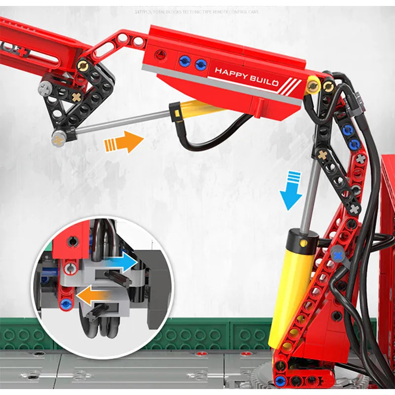 Remote Controlled Crane Truck 1476pcs - RBrickstem®