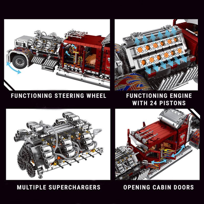 The American V24 Diesel Truck 3484Pcs - RBrickstem®