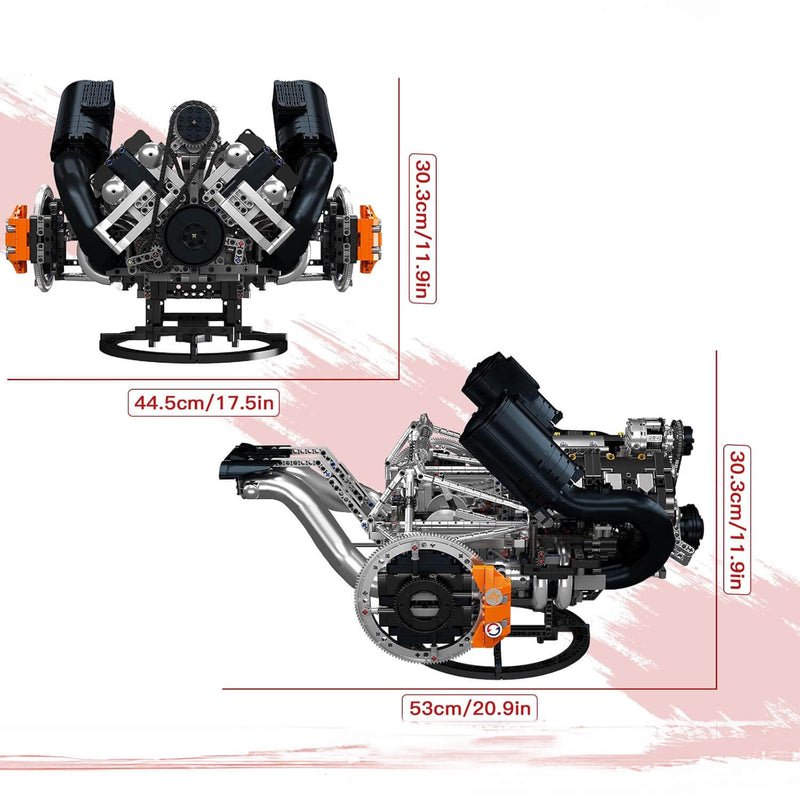The Ultimate Scandinavian 5L V8 Engine & Gearbox 3191Pcs - RBrickstem®