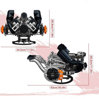 The Ultimate Scandinavian 5L V8 Engine & Gearbox 3191Pcs - RBrickstem®
