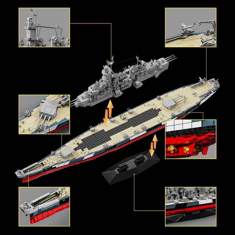 The USS Montana Battleship 2955Pcs - RBrickstem®