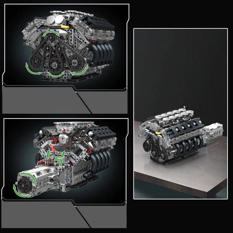 V10 Naturally Aspirated Japanese Engine 1833Pcs - RBrickstem®