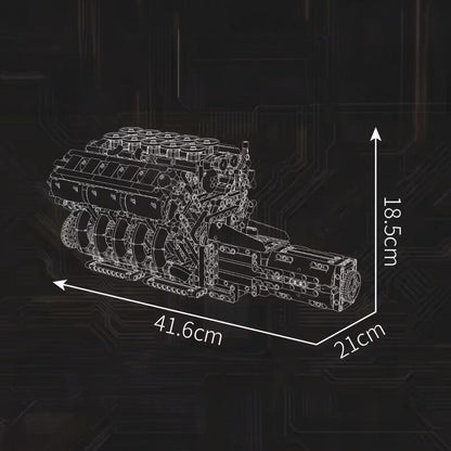 V10 Naturally Aspirated Japanese Engine 1833Pcs - RBrickstem®