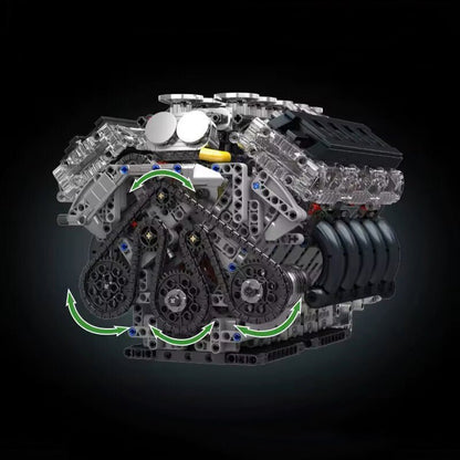 V10 Naturally Aspirated Japanese Engine 1833Pcs - RBrickstem®
