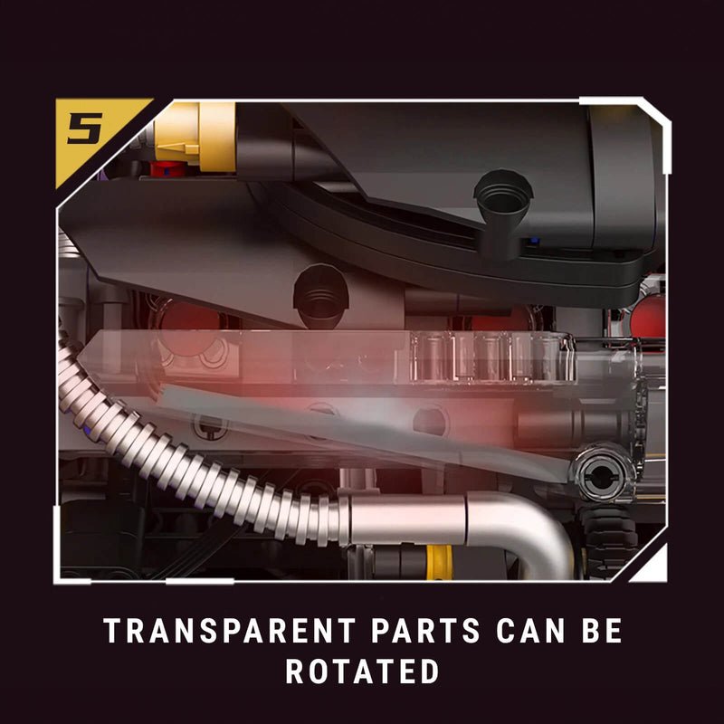 V8 Rear Supercar Powertrain 1393Pcs - RBrickstem®