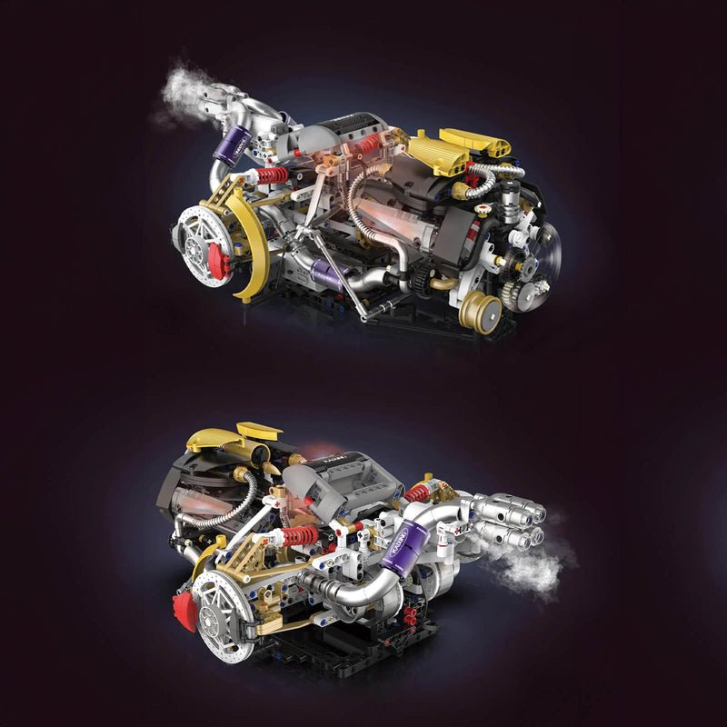 V8 Rear Supercar Powertrain 1393Pcs - RBrickstem®