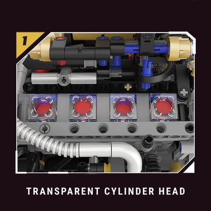 V8 Rear Supercar Powertrain 1393Pcs - RBrickstem®