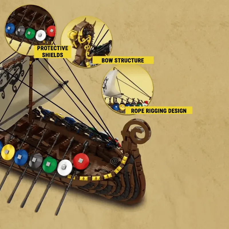 Viking Longship 2546pcs - RBrickstem®