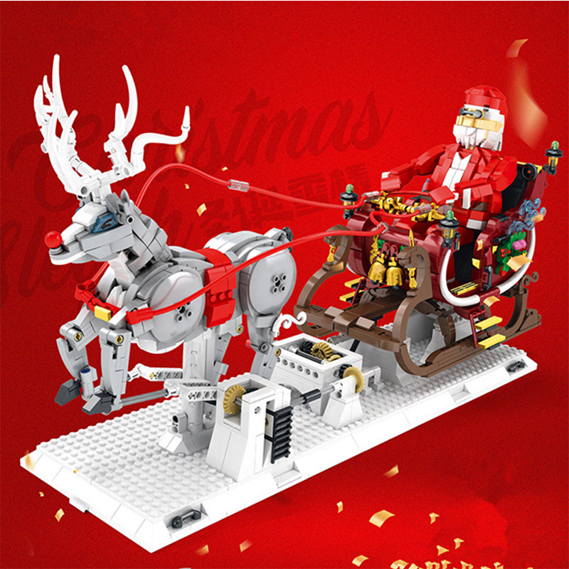 Santa & Reindeer Kinetic Sculpture 1571pcs mySite