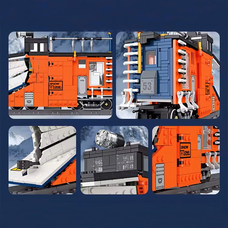Wedge Snow Plow Train 944Pcs - RBrickstem®