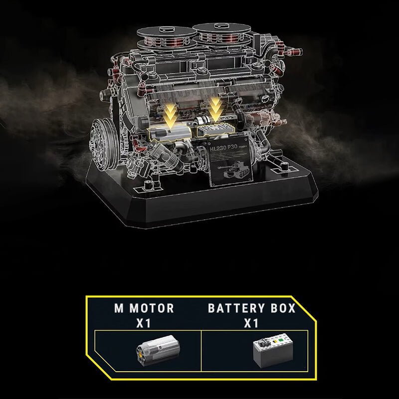 WW2 German V8 Tank Engine 1235Pcs - RBrickstem®